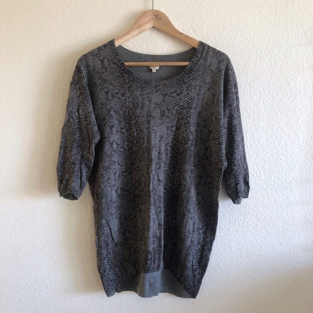 Aritzia Wilred Gray Snake Print Cashmere Sweater